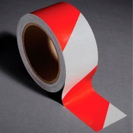 Top Tape And Label INCOM® Safety Tape Reflective Striped Red/White, 2"W x 30'L, 1 Roll RST107